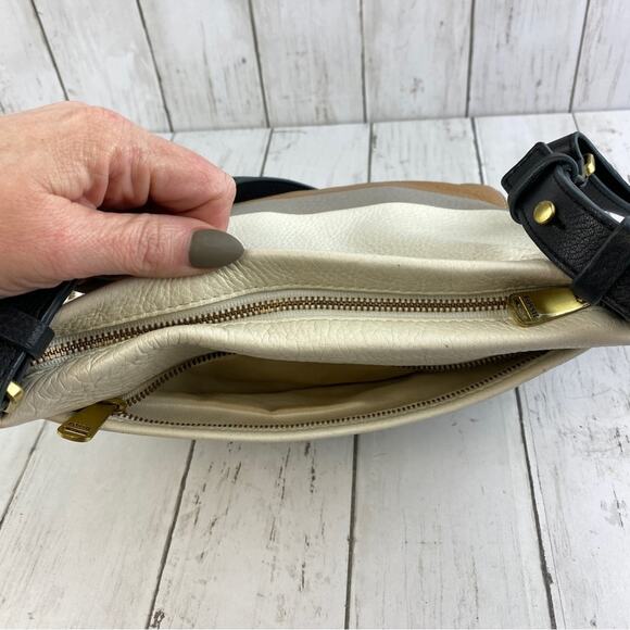 Fossil Ivory Tan Preston Pebble Cowhide Leather Crossbody Bag - Picture 7 of 15